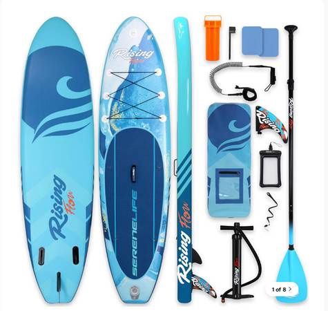 Inflatable Paddle Board - Stable Non-Slip Deck, 10'6", Portable, Blue