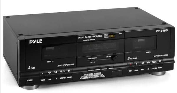 PYLE Dual Cassette Deck With Record Ability