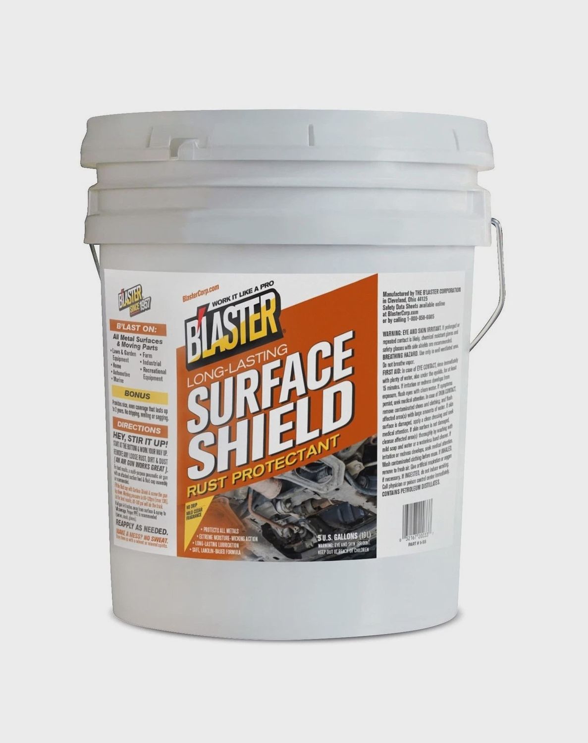 B’laster Surface Shield Anti Rust for Metal – Rust Prevention 5 gallon bucket