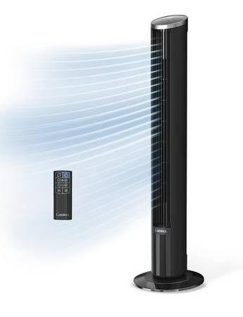 Lasko 42” Oscillating 12-Speed DC Tower Fan with Remote...