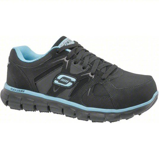 SKECHERS Athletic Shoe: Women's, Size 8, W, Black, Alloy Toe Cap