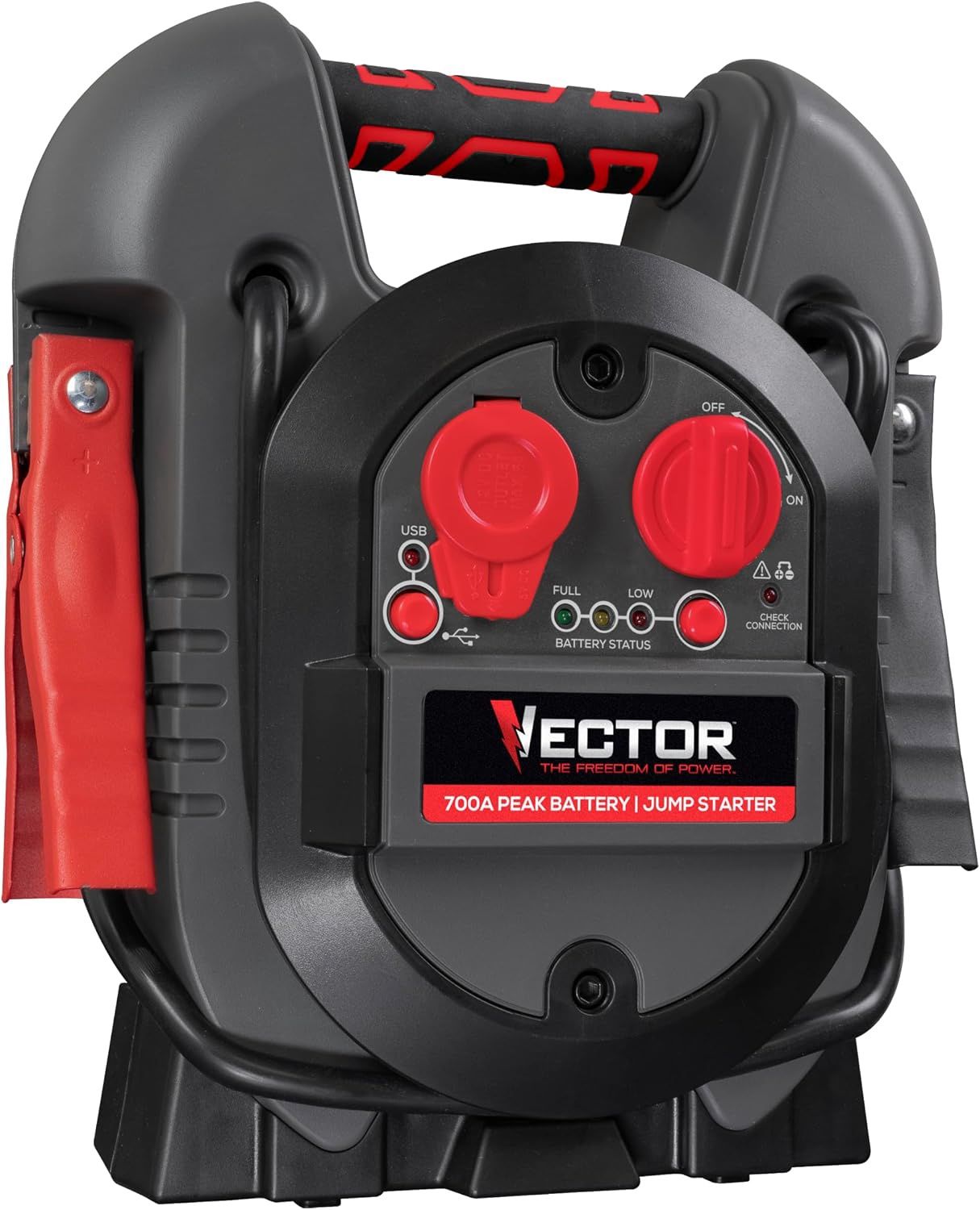 Vector J312V Jump Starter, 700 Peak Amp, USB Charging Port, Rechargeable Battery