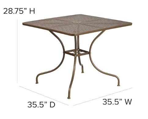 Flash Furniture Oia Square Outdoor Dining Table 35.5" x 35"
