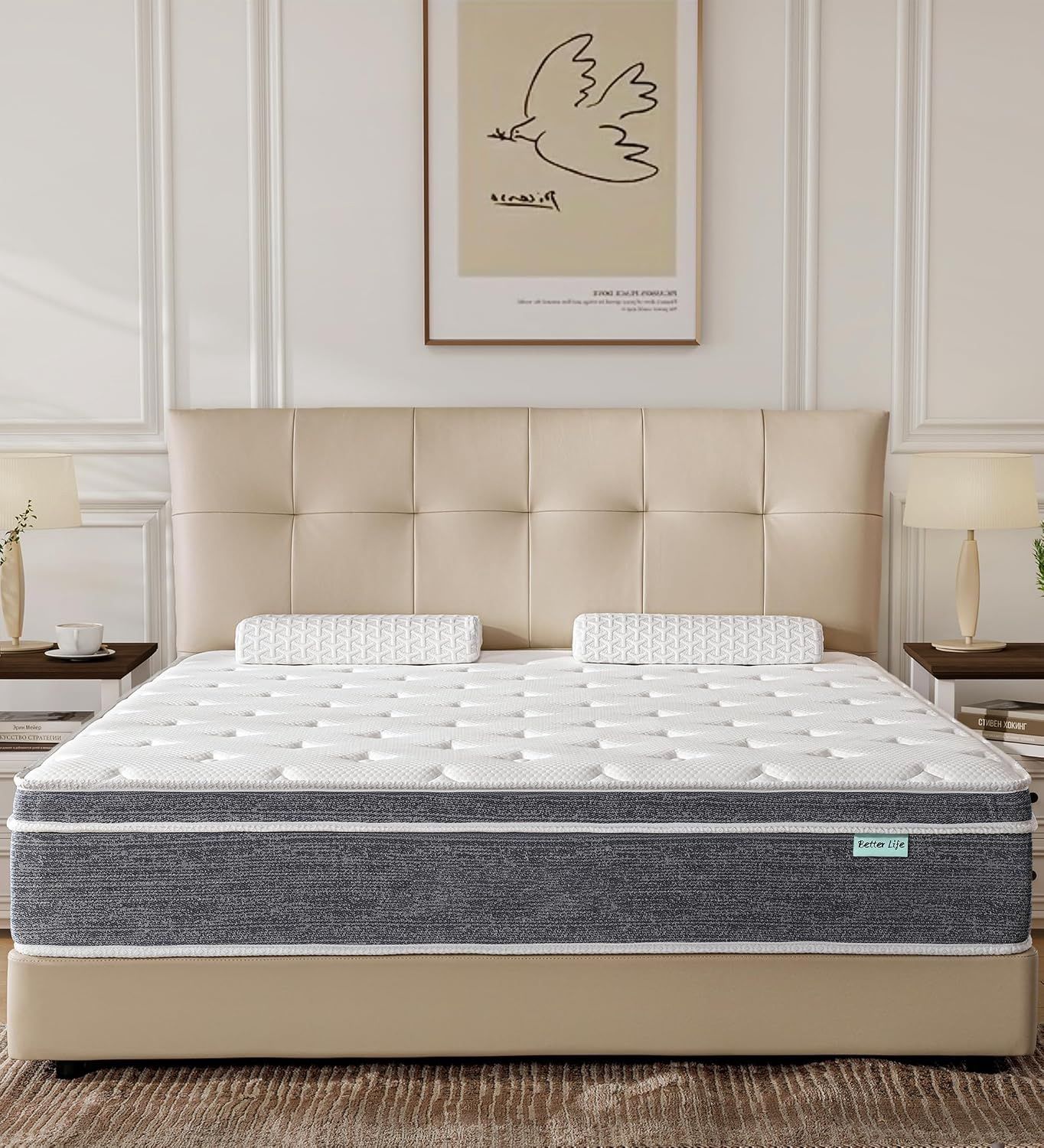Acochey Queen Size Mattress 10 Inch, Cooling Hybrid Mattress in a Box | Gel Memory Foam Pocket Springs, Medium Firm