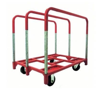 DAYTON Panel Truck: 2,400 lb, Gray/Red, 38 1/2" L x 27 1/2" W x 34" H