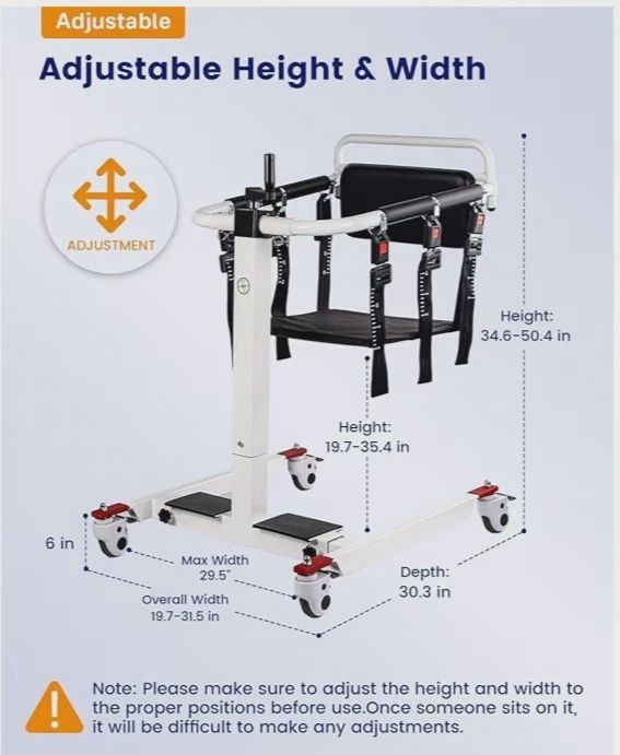 Eosprim Patient Lift Transfer Chair, Wheelchair to Car Transfer Devices, Shower Chair Lift Aids for Elderly Chair,Lightweight Foldable with Cushion - Patient Lift Transfer Chair with Padded backrest