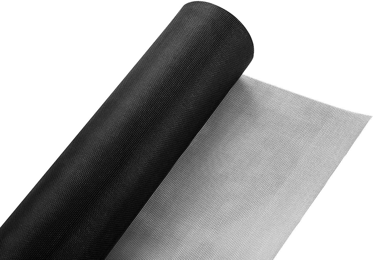 Fiberglass Window Screen Roll 96" x 100' Continuous Roll UV Protection Install and Repair Door and Window Screen(96" x 100', Black)