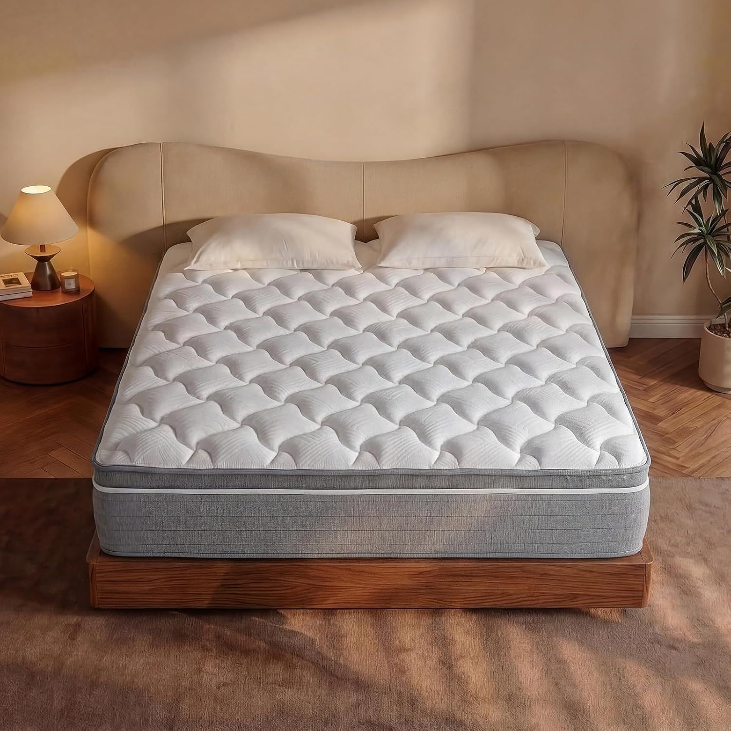 Queen mattress 14 inch,Queen Size Mattresses in a Box,Memory Foam Hybrid Mattress,with Individual Pocket Spring for Motion Isolation &amp;Lumbar Support &amp; Pressure Relief,Fiberglass-Free,Medium Firm