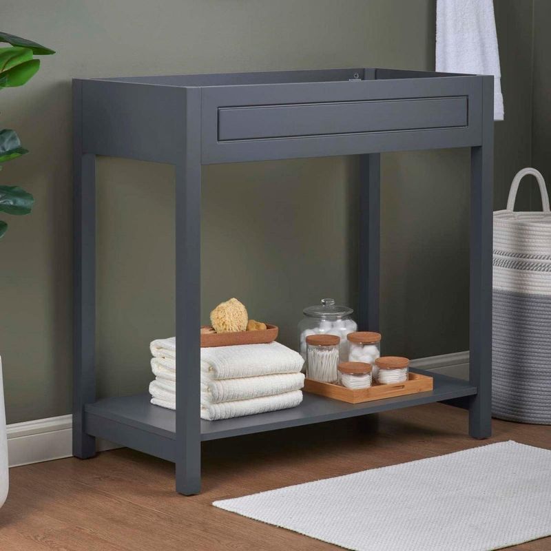 Modway Altura 36" MDF and Particleboard Bathroom Vanity Cabinet in Gray