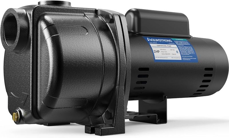aquastrong sprk200 HP Shallow Well Jet/Centrifugal Pump, 230V, 5200 GPH, Durable Cast Iron Booster Pump for Lawn Sprinkler, Garden Irrigation