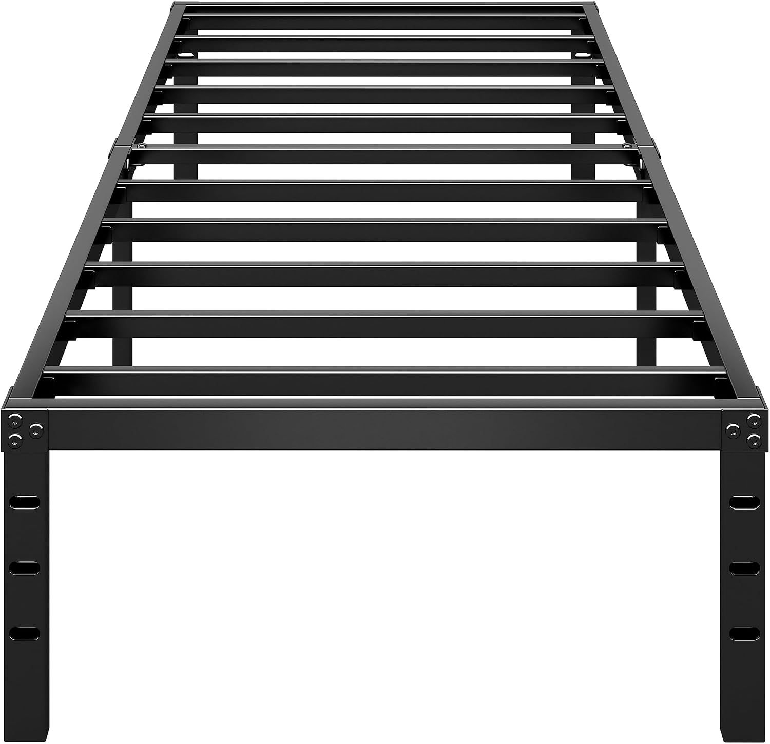HLIPHA Metal Platform Bed Frame 14 Inch Tall Bed No Box Spring Needed,Twin Size Bed with Sturdy Slat Support,Easy to Assemble,Black