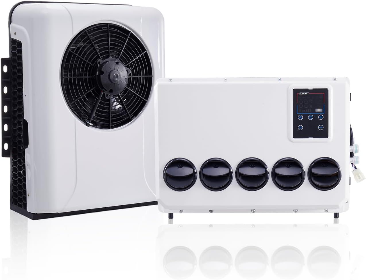 12V DC air conditioner, truck split air conditioner 9000btu, suitable for RVs, trucks, construction vehicles, campers, vans, trailers, RV ac units (12V)
