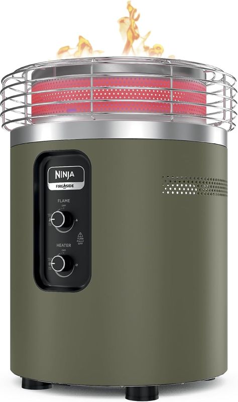 Ninja Fireside360 Fire Pit/Heater, 80,000 BTU, 3 Modes, Spanish Moss | Ninja Fireside360 offers flame, heat, or both with up to 80,000 BTUs, hassle-free dial control, and smokeless design