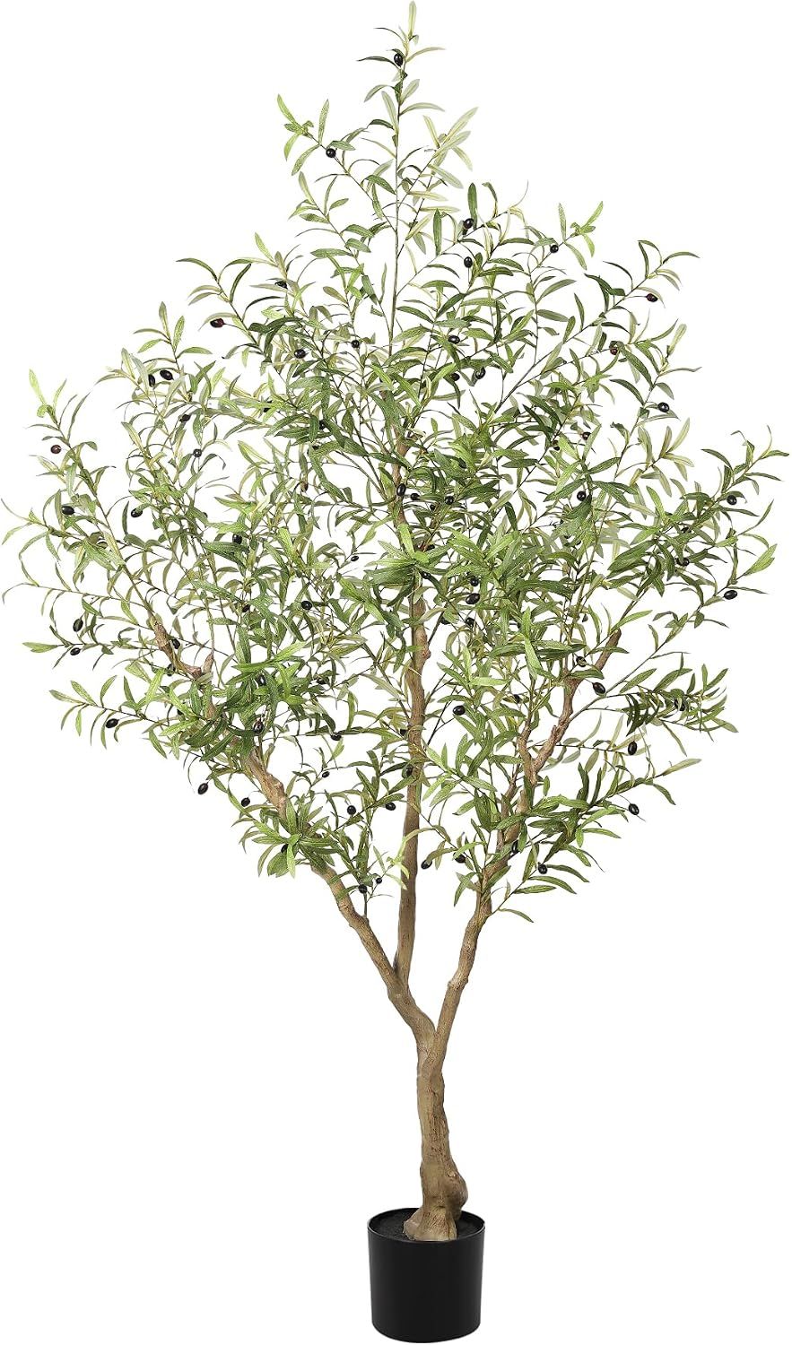 Faux Olive Tree 7ft with Thick Lifelike Branches, Realistic Leaves | Olive Trees Artificial Indoor, Artificial Olive Tree for Modern Home Office Living Room Decor