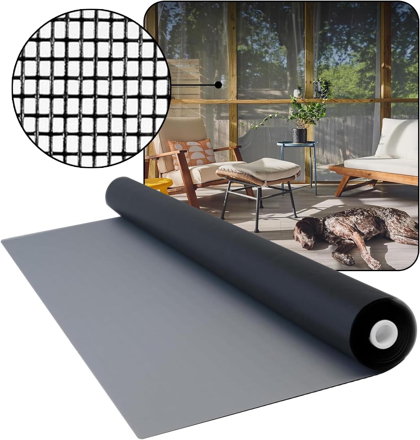 DOCAZOO Window Screen Mesh 84 in x 100 Ft gray