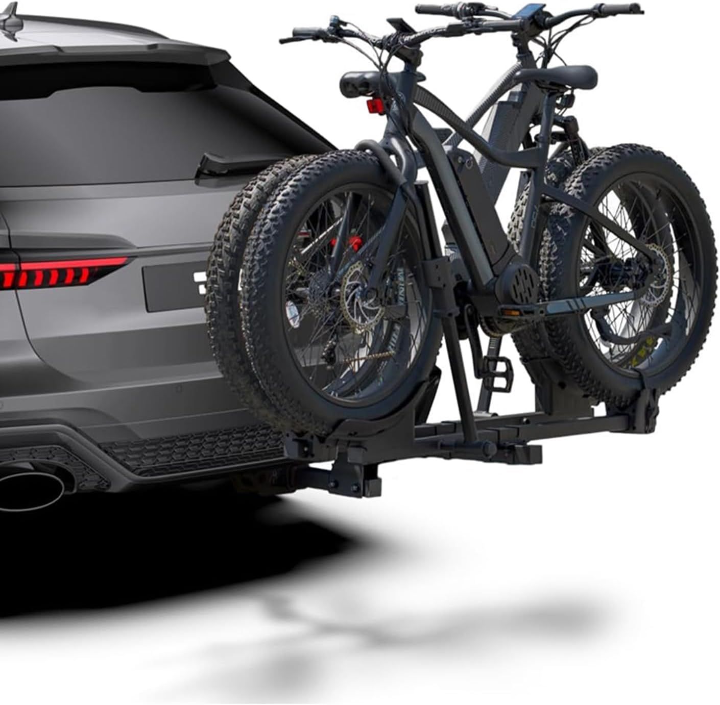 Bike Racks for Ebikes,Fat Tire Bike Rack for Tow Hitch 2-Bike, Smart Tilting Platform for Standard E-Bikes, Fits 2-Inch Receiver