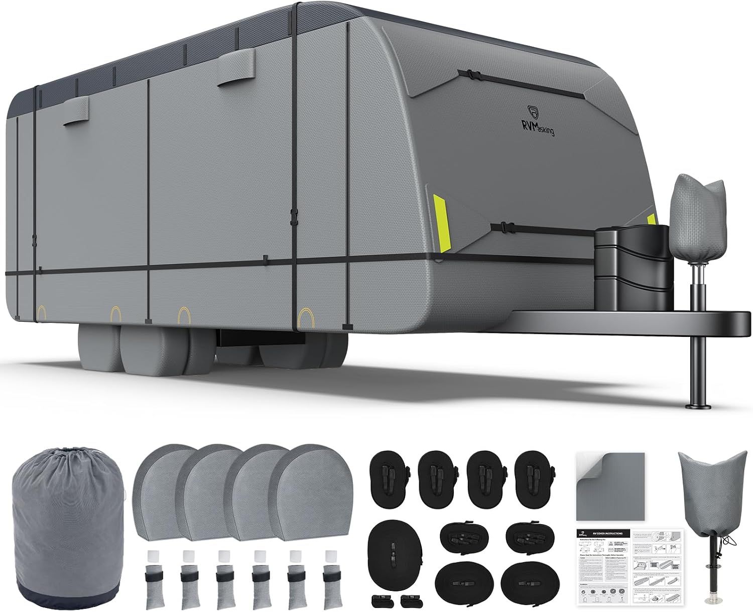 Travel Trailer RV Cover, Heavy-Duty 600D Fabric, 22' 1"-24' Oxford Camper Cover,