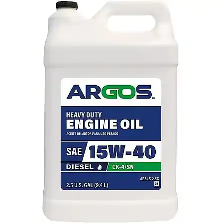 ARGOS 15W-40 Heavy Duty Diesel Engine Oil: High Soot Handling, 2.5 Gallon