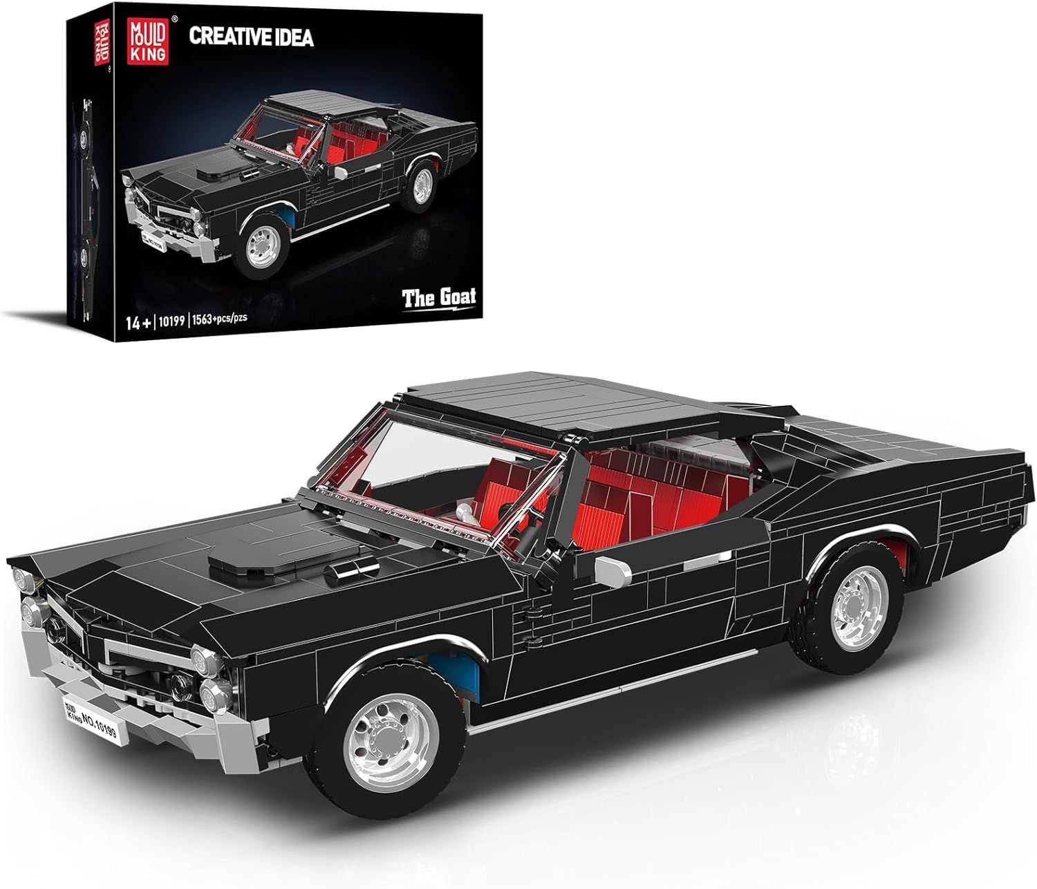 Mould King the goat 10199 Sports Car Building Block Kits, MOC Classic Vintage Car Model Building Sets, Gift for Age 14+/Adult Collections Enthusiasts (1563+ Pieces, Static Version)