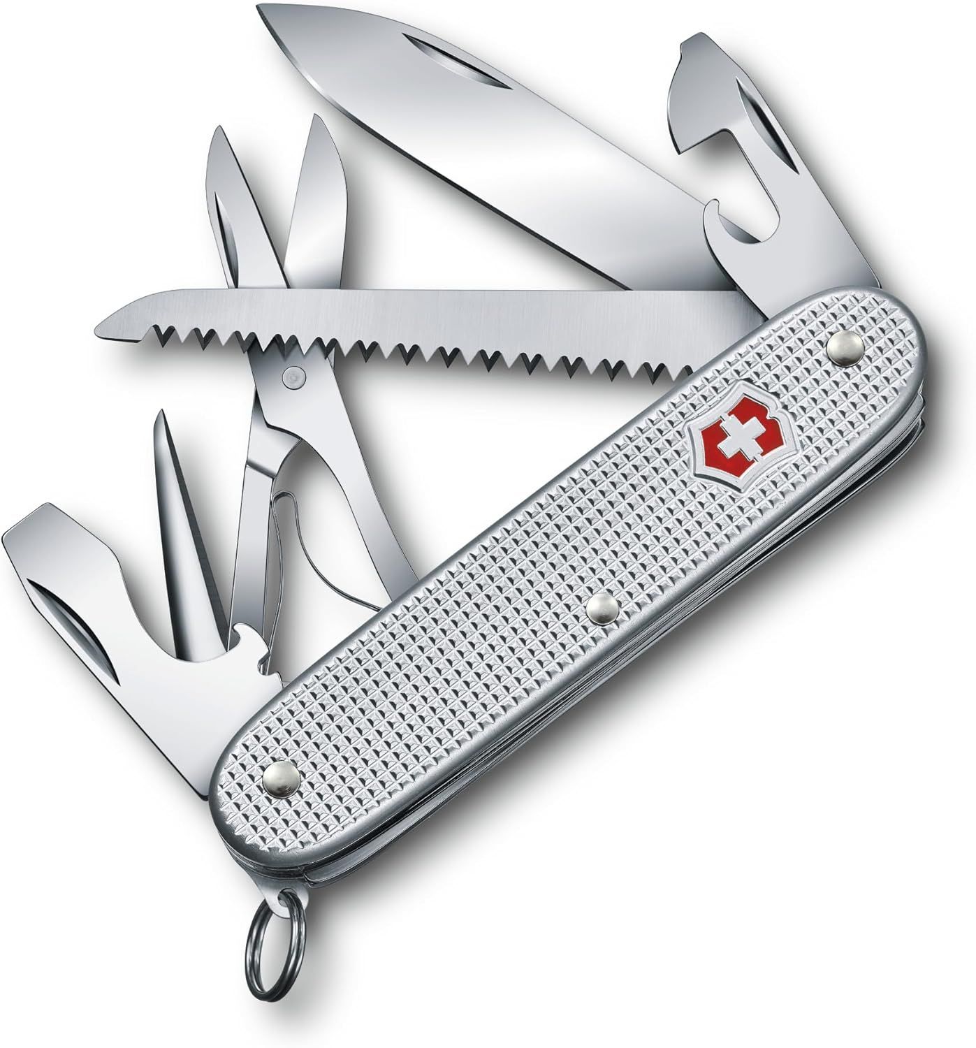 Victorinox Farmer X Alox Swiss Army Knife - 10 Function Pocket Tool, Silver