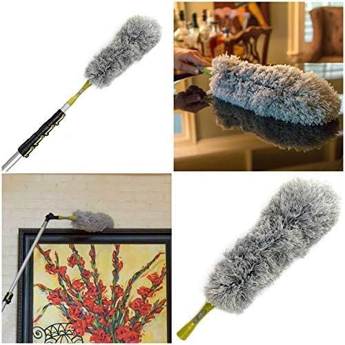 DOCAZOO Extension Telescoping Pole 7-28 Ft with feather duster
