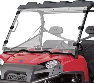 StarknightMT UTV Windshield for Ranger 800 2010-2016, Fullsize 570 2016-25 Scratch-Resistant PC, UV-Proof, Solid Metal Support, Full Clear Window, Easy Install, Self-Adhesive Clamps, Not for Midsize