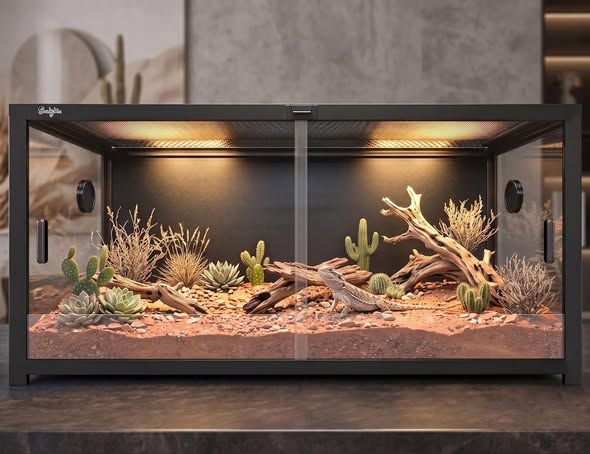120 Gallon Reptile Tank, 4x2x2 Reptile Enclosure Front Sliding Door