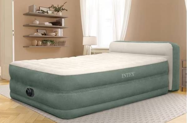 Intex 22" Queen Premium Comfort Air Mattress with Headboard