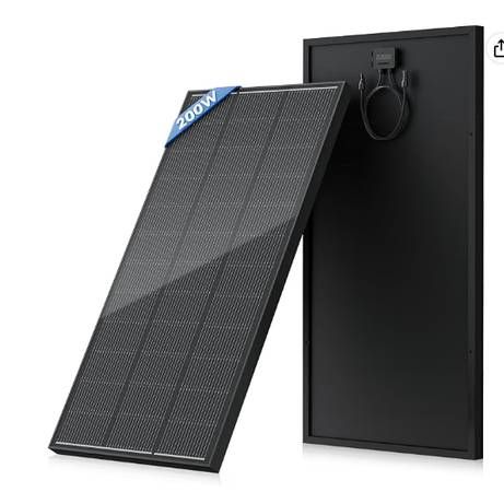 200 Watt Solar Panel 18BB, 25% High Efficiency, N-Type 12V 200W Solar