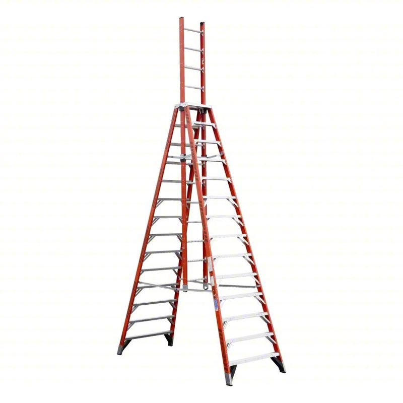 Werner e7414 14 ft. Fiberglass Extension Trestle Step Ladder with 300 lb. Load Capacity Type IA Duty Rating