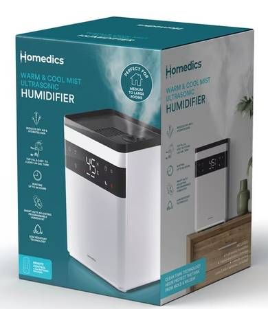 Homedics Premium Warm &amp; Cool Mist Ultrasonic Topfill Humidifier, 58 Hr