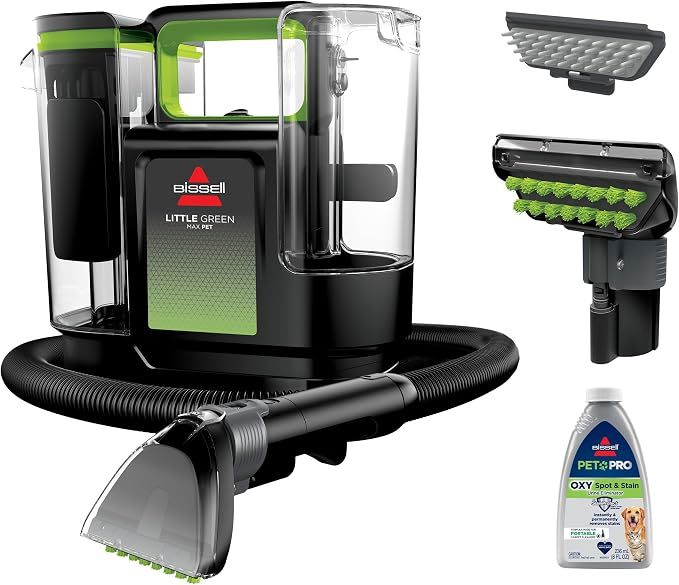 BISSELL Little Green Max Pet Portable Carpet Cleaner, 3860 Self-Cleaning