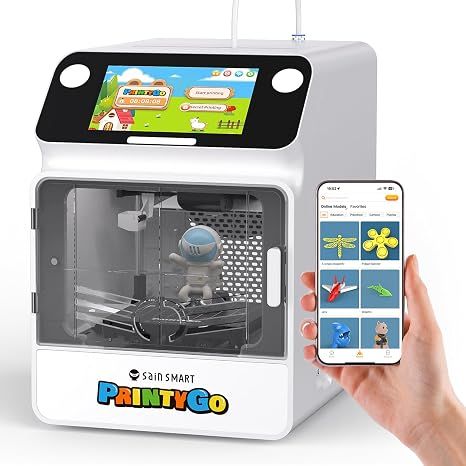 SainSmart PrintyGo Mini 3D Printer for Kids, 600mm/s Auto Leveling