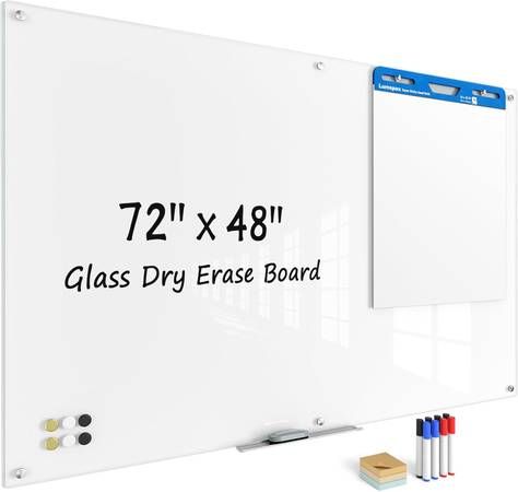 arge Glass Whiteboard Enhanced Magnetism Glass Dry Erase Board 6'x4'