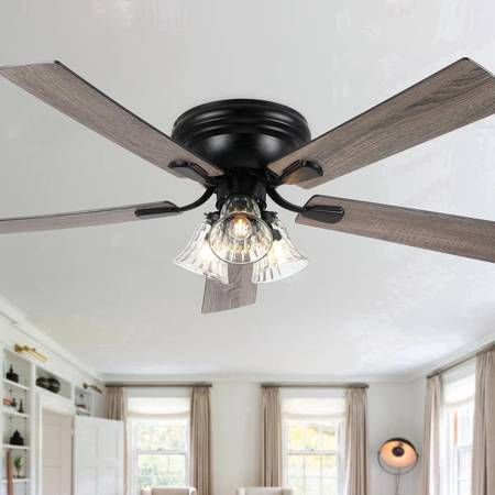 Bella Depot DCW5215 52" Black Modern Flush Mount Ceiling Fan