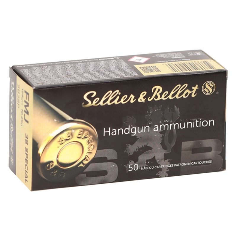 Sellier &amp; Bellot 38 Special Ammo 158 Grain Full Metal Jacket - SB38A