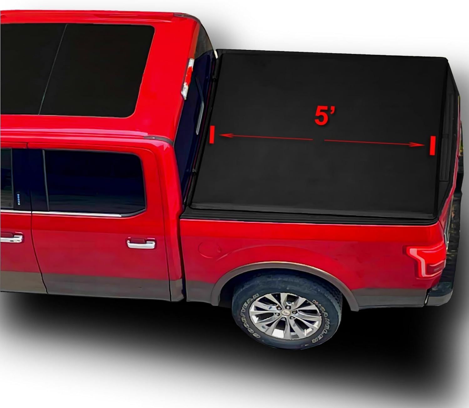 Soft Roll Up 5ft Truck Tonneau Cover Compatible for 2005-2027 Nissan Frontier Short Vinyl Bed Cover | Fit for Model with Or Without Factory Utility Track