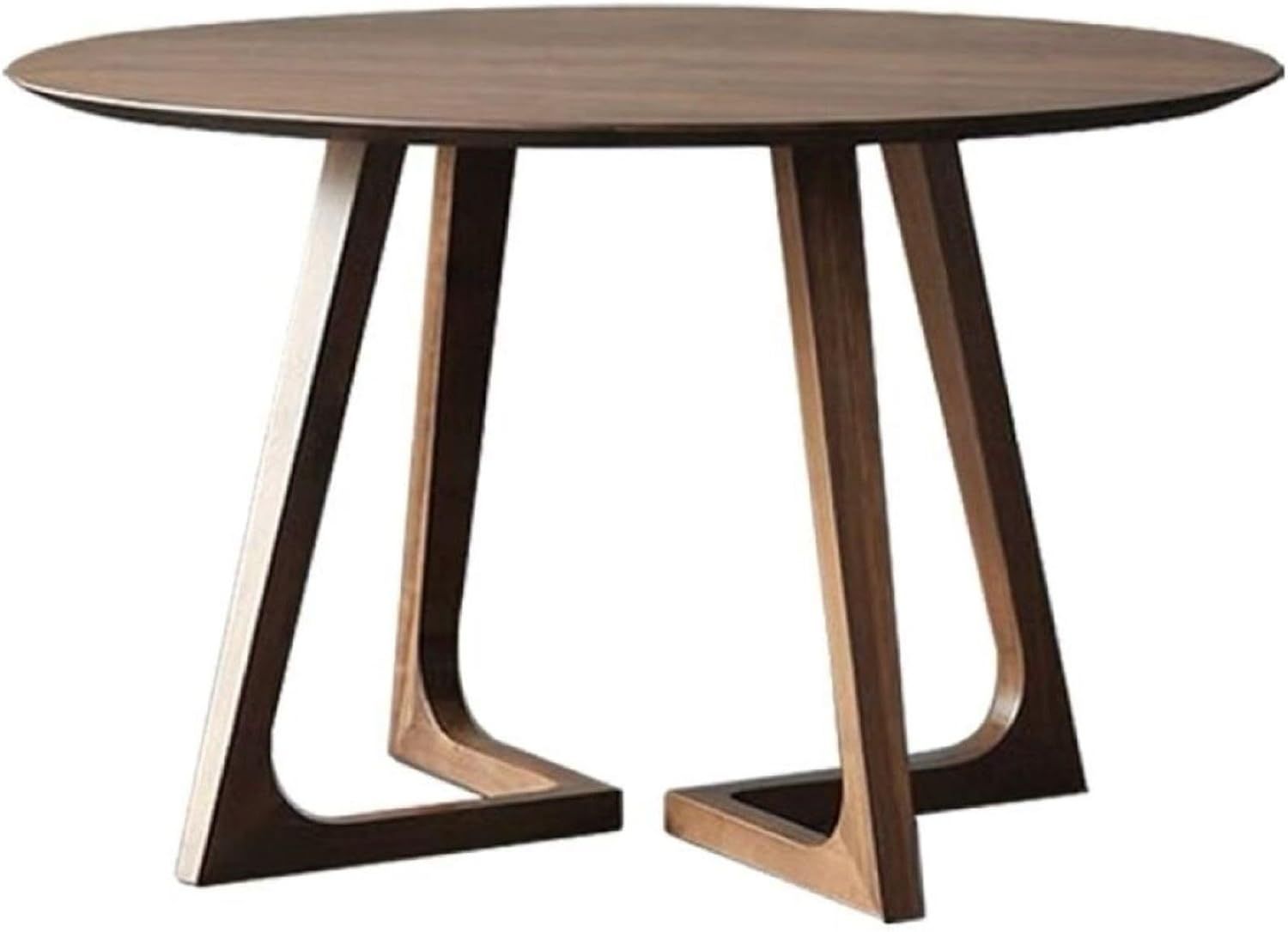 Solid Round Dining Table - 24" Natural Rubberwood Table Space Saving Design as Living Room,Dining Room,Kitchen,Meeting - Sturdy Wood Table with Smooth Finish &amp; Elegant Easy V-Leg Design Base