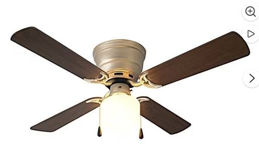 Mainstays 52 in Indoor Hugger Ceiling Fan with Light Kit, Satin Nickel -