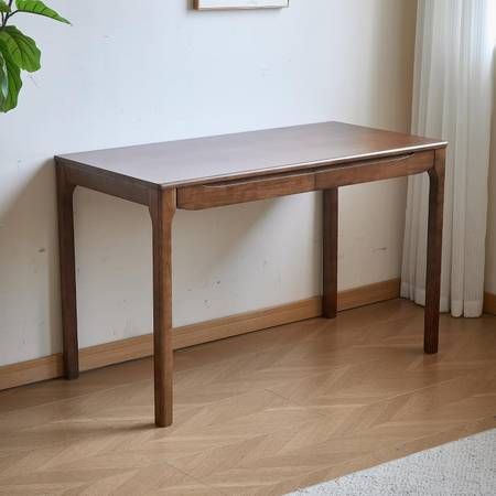 43.7"x24" Solid Wood Desk with Drawers, Wood Writing Desk