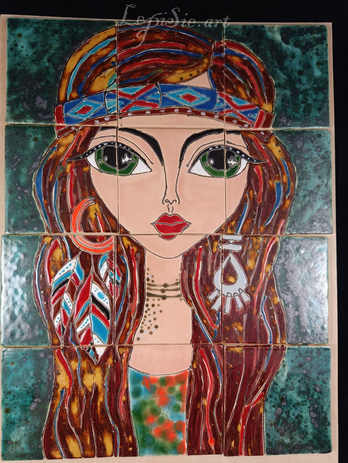 Ceramiczny obraz Hippie