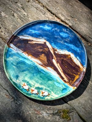 Malowanie ceramiczny talerz z Owieczkami