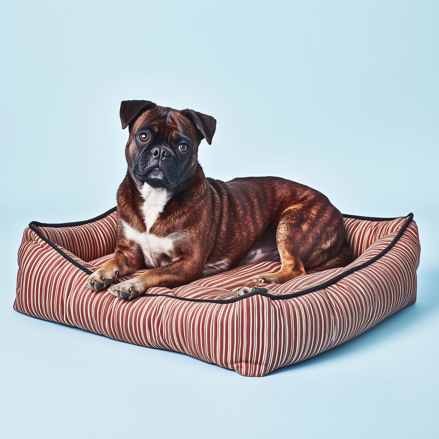 Striped Comfort Dog Bed