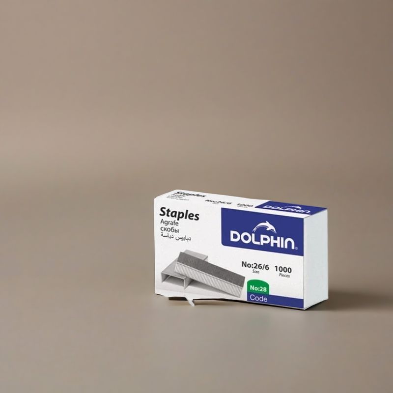 Скобы для степлера №26/6 DOLPHIN стальные, 1000 шт