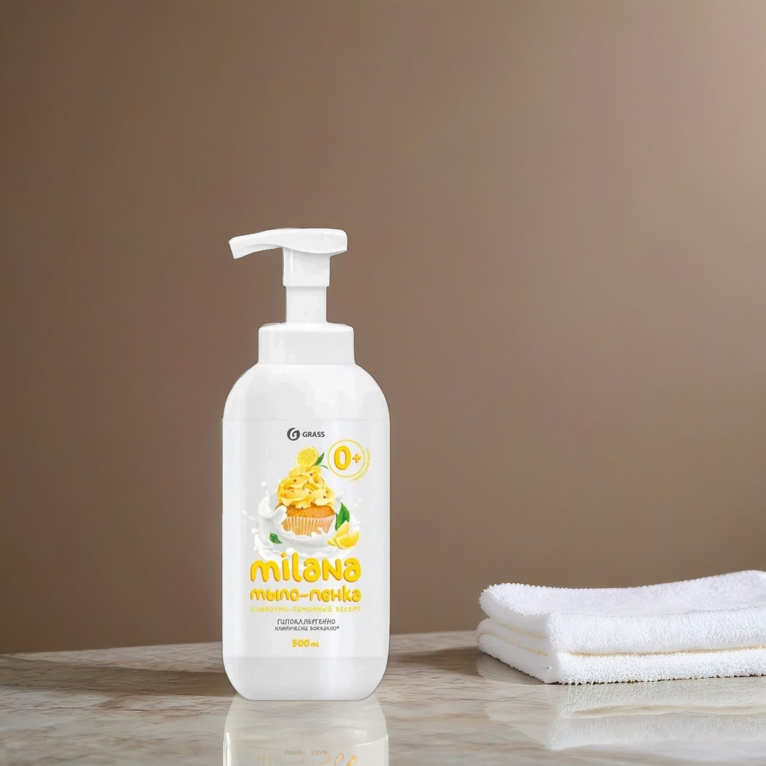 Мыло-пенка 0,5л Milana Лимонный десерт Grass