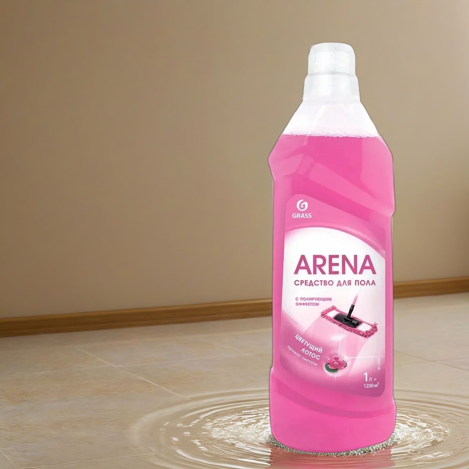 Средство с полирующим эффектом для пола  &quot;Arena&quot; 1л Цветущий лотос GraSS