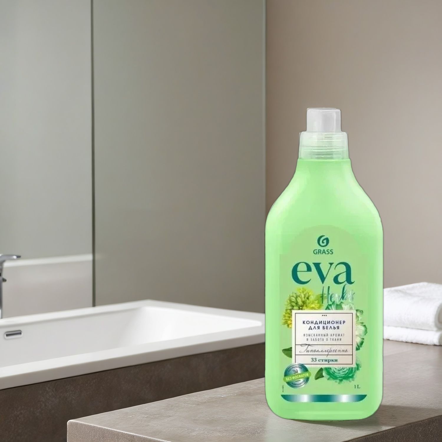 Кондиционер для белья EVA Herbs концентрированный 1л GRASS