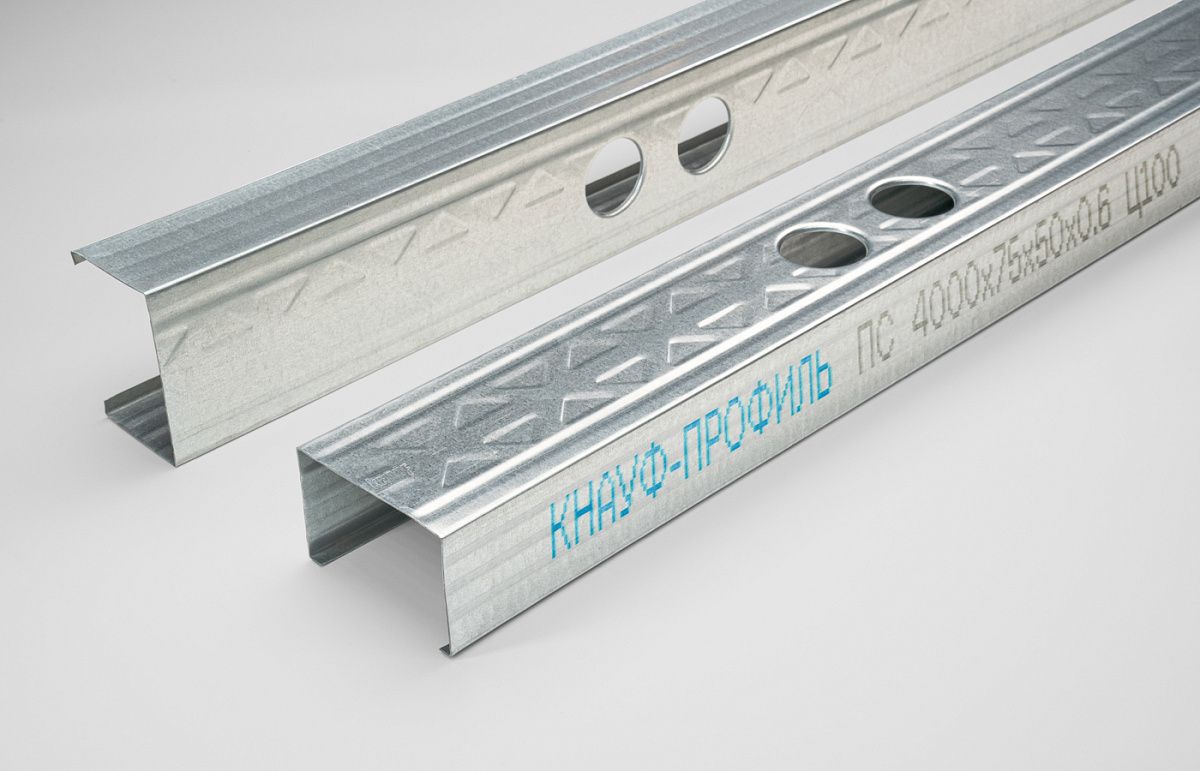 КНАУФ-профиль стоечный (ПС) 75x50х0,6мм (4000мм)