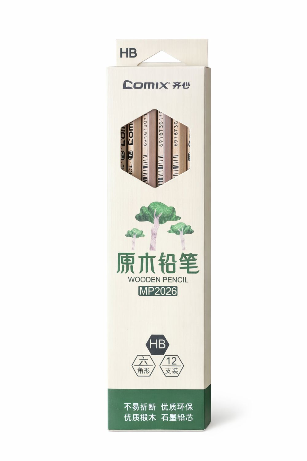 Карандаш простой "Comix" (MP2026)- 12шт