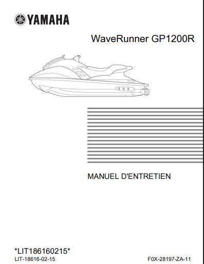 manuel d&#39;atelier Yamaha Waverunner GP1200R 2001